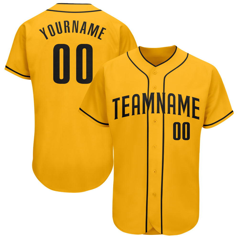 Custom White Baseball Jersey Yellow-Black Authentic - FansIdea