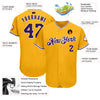 Custom Gold Navy-Light Blue Authentic Baseball Jersey