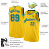 Custom Gold Black Pinstripe Kelly Green-White Authentic Basketball Jersey