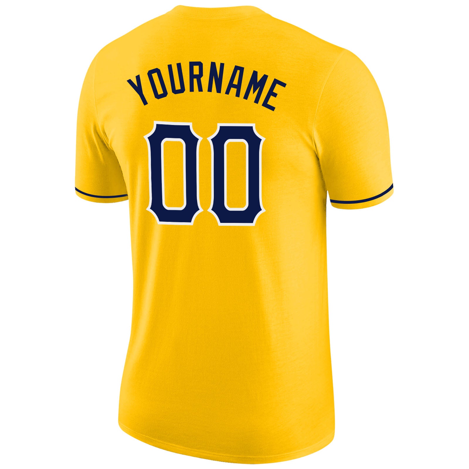 Custom Gold Navy-White Performance T-Shirt