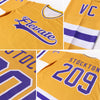 Custom Gold Purple-White Hockey Jersey