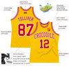 Custom Gold Red-White Authentic Throwback Basketball Jersey