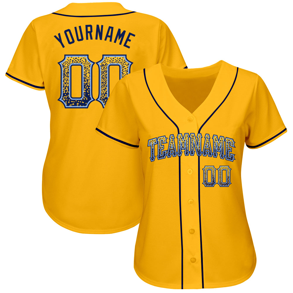 Custom Black Powder Blue-Orange Baseball Jersey