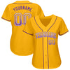 Custom Gold Purple-White Authentic Drift Fashion Baseball Jersey