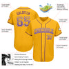 Custom Gold Purple-White Authentic Drift Fashion Baseball Jersey