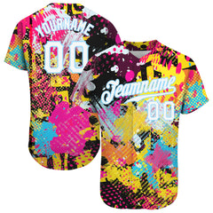 Custom 3D Baseball Jersey Graffiti Bright Psychedelic Pattern