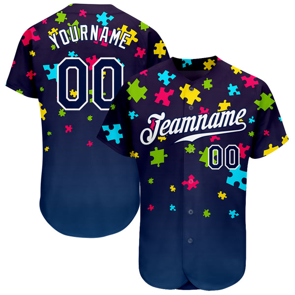 MLB St. Louis Cardinals Custom Name Number Autism Awareness Baseball Jersey