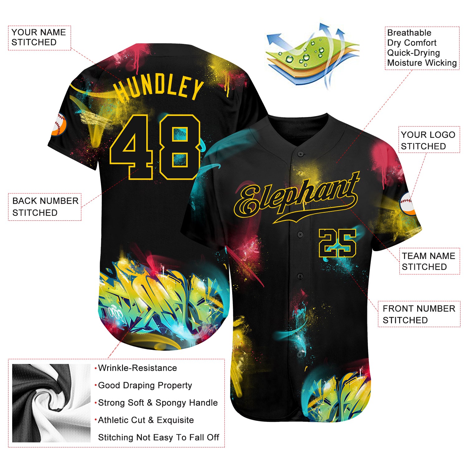Custom Baseball Jersey Full Sublimated Team Name/Numbers for