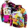 Custom Stitched Graffiti Bright Psychedelic Pattern White-Light Blue 3D Sports Pullover Sweatshirt Hoodie