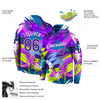 Custom Stitched Graffiti Pattern Purple-White 3D Sports Pullover Sweatshirt Hoodie