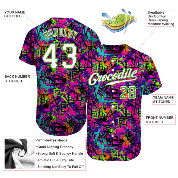 Custom Neon Green Brown-Gold 3D Pattern Design Authentic St. Patrick's Day Baseball Jersey Women's Size:XL
