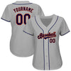 Custom Gray Navy-Orange Authentic Baseball Jersey