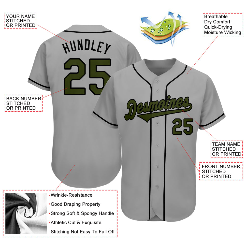 Olive Color Baseball Uniforms  Custom Olive Green Baseball Jerseys -  FansIdea