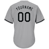 Custom Gray Black-White Authentic Throwback Rib-Knit Baseball Jersey Shirt