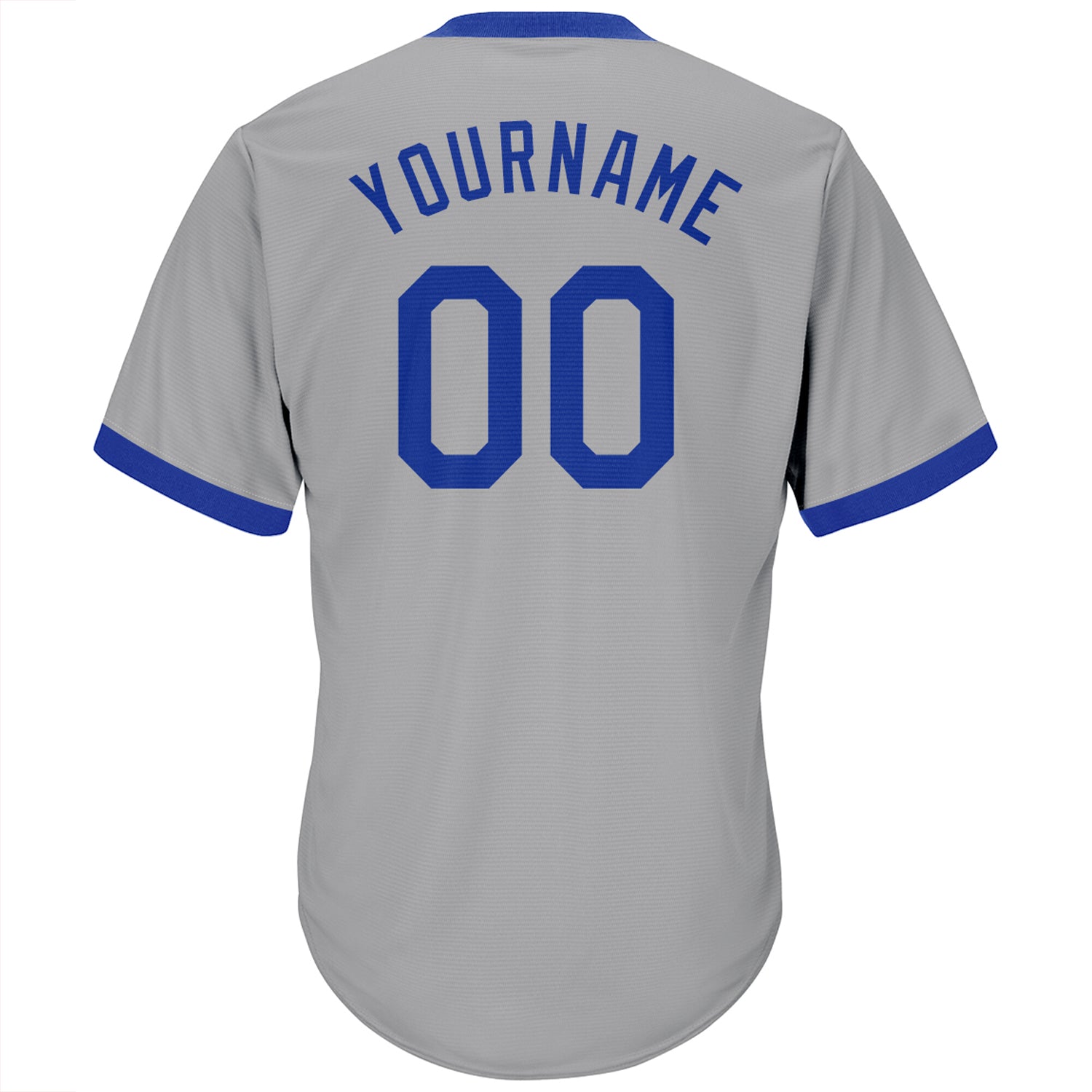 Custom Gray Royal-Red Authentic Throwback Rib-Knit Baseball Jersey Shirt