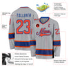 Custom Gray Orange-Royal Hockey Jersey