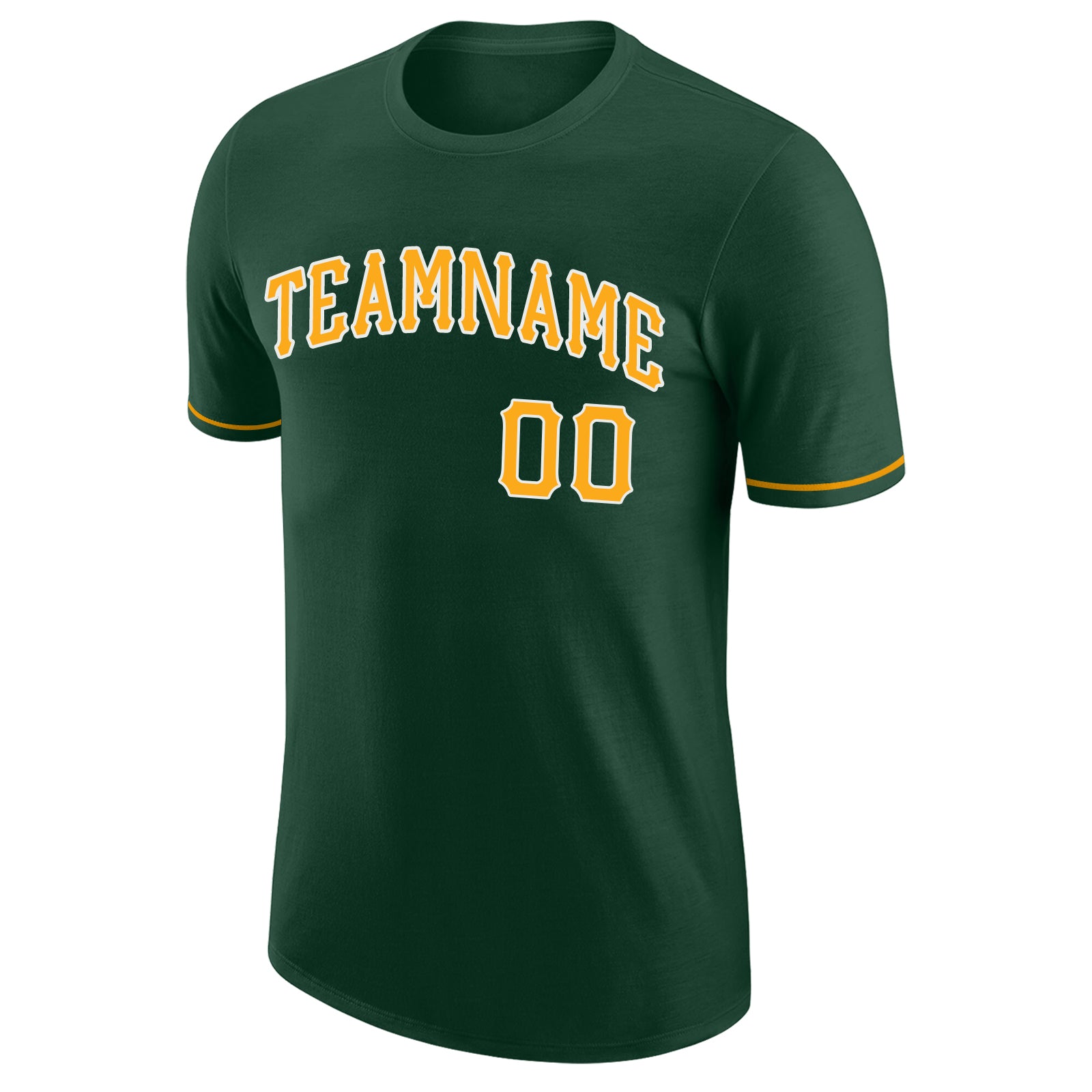 Custom Green Gold-White Performance T-Shirt