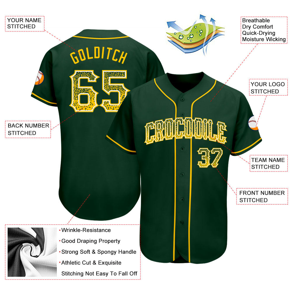 Custom Gray Green-Gold Authentic Drift Fashion Baseball Jersey Discount