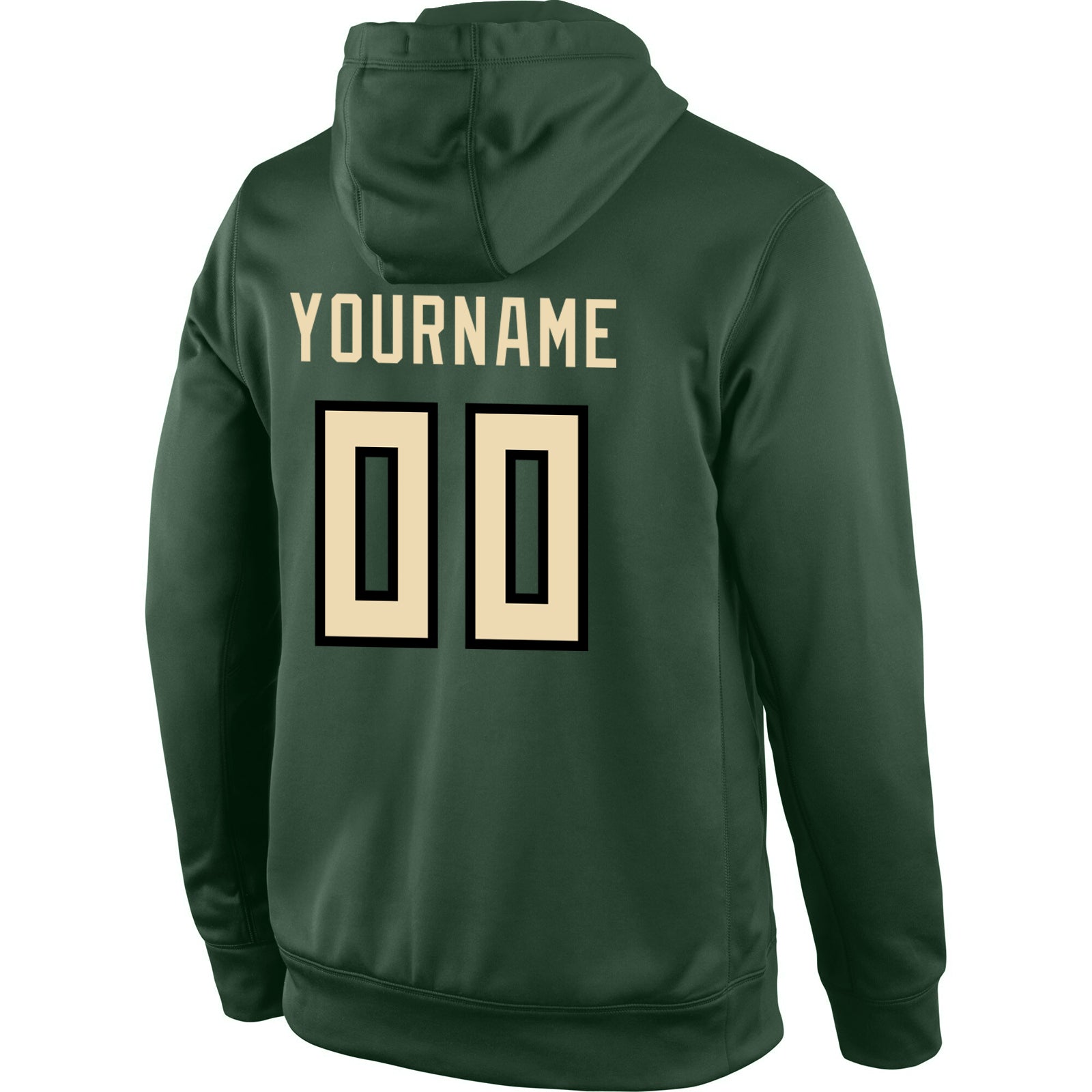 Custom Stitched Green Cream-Black Sports Pullover Sweatshirt Hoodie