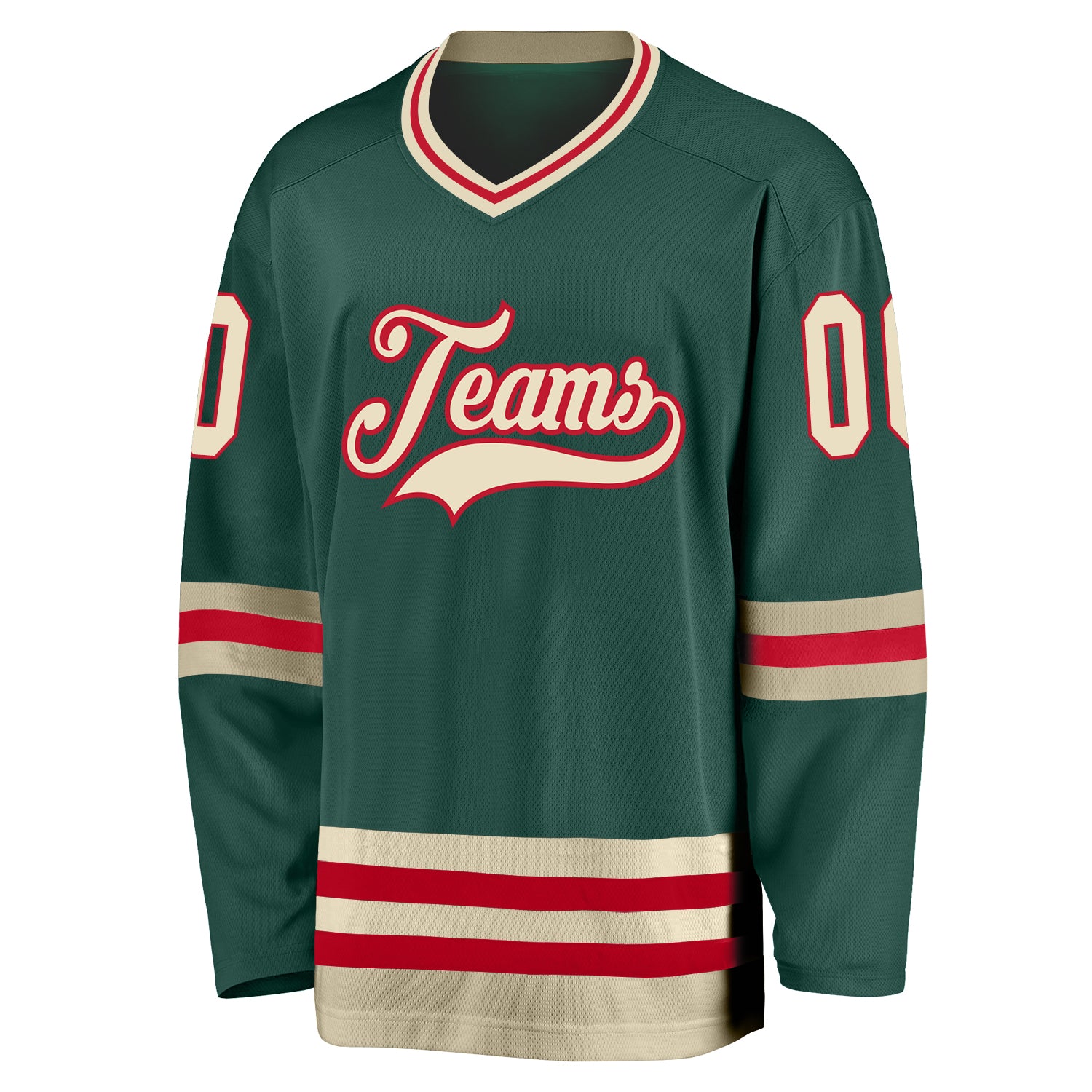 Custom Hockey Jersey White Red-Green