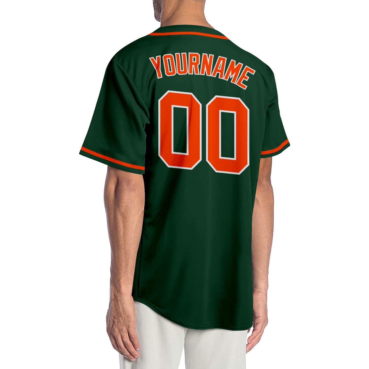 Custom Text Number Miami Hurricanes Orange Green Baseball Jersey