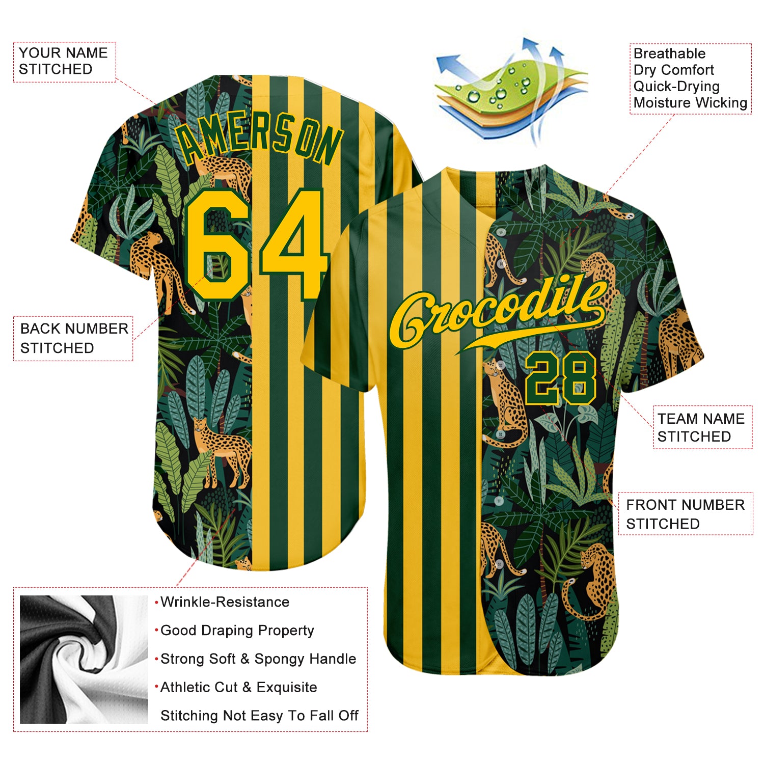 Custom 3D Pattern Baseball Jersey Black Black-Pink Design Tropical Palm  Leaves Authentic - FansIdea