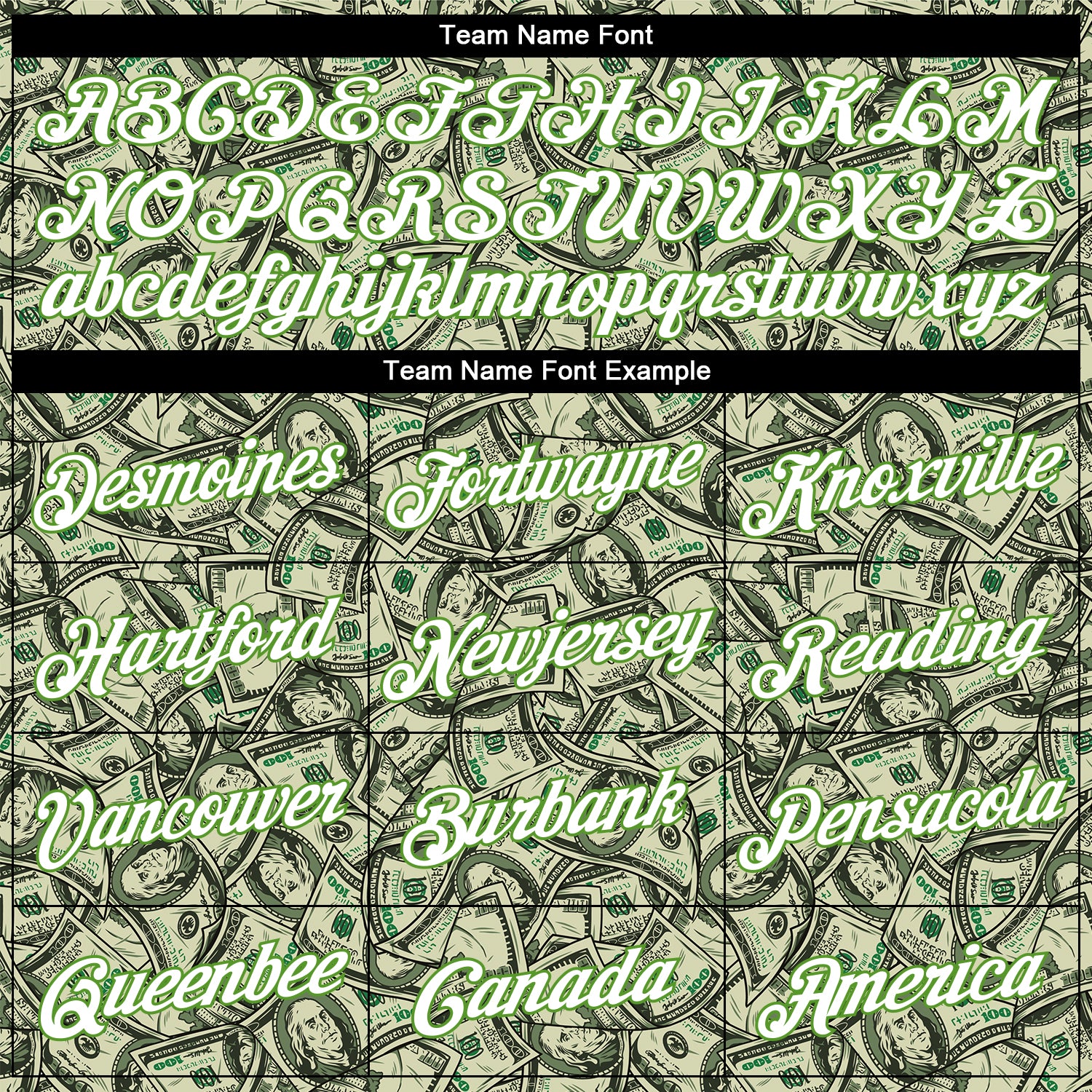 Custom Green White-Neon Green 3D Pattern Design Dollar Performance T-Shirt