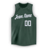 Custom Hunter Green White Round Neck Basketball Jersey