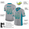 Custom Light Gray Teal-Old Gold Mesh Drift Fashion Football Jersey