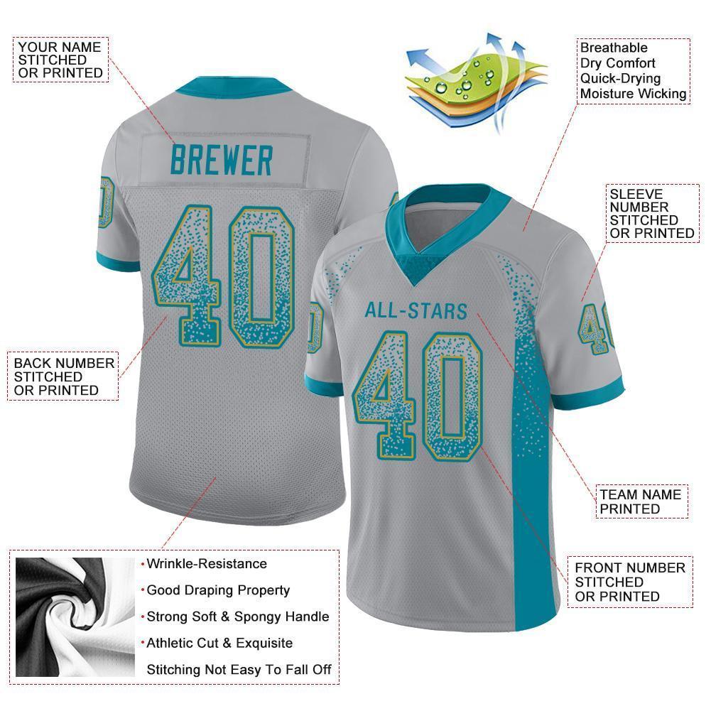 Men's Dolphins White Gold & Black Gold Jersey - All Stitched