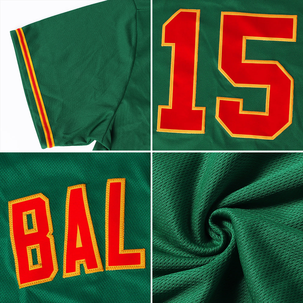 Custom Kelly Green White-Royal Authentic Throwback Rib-Knit Baseball Jersey Shirt Men's Size:L