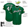 Custom Kelly Green White-Black Authentic Baseball Jersey