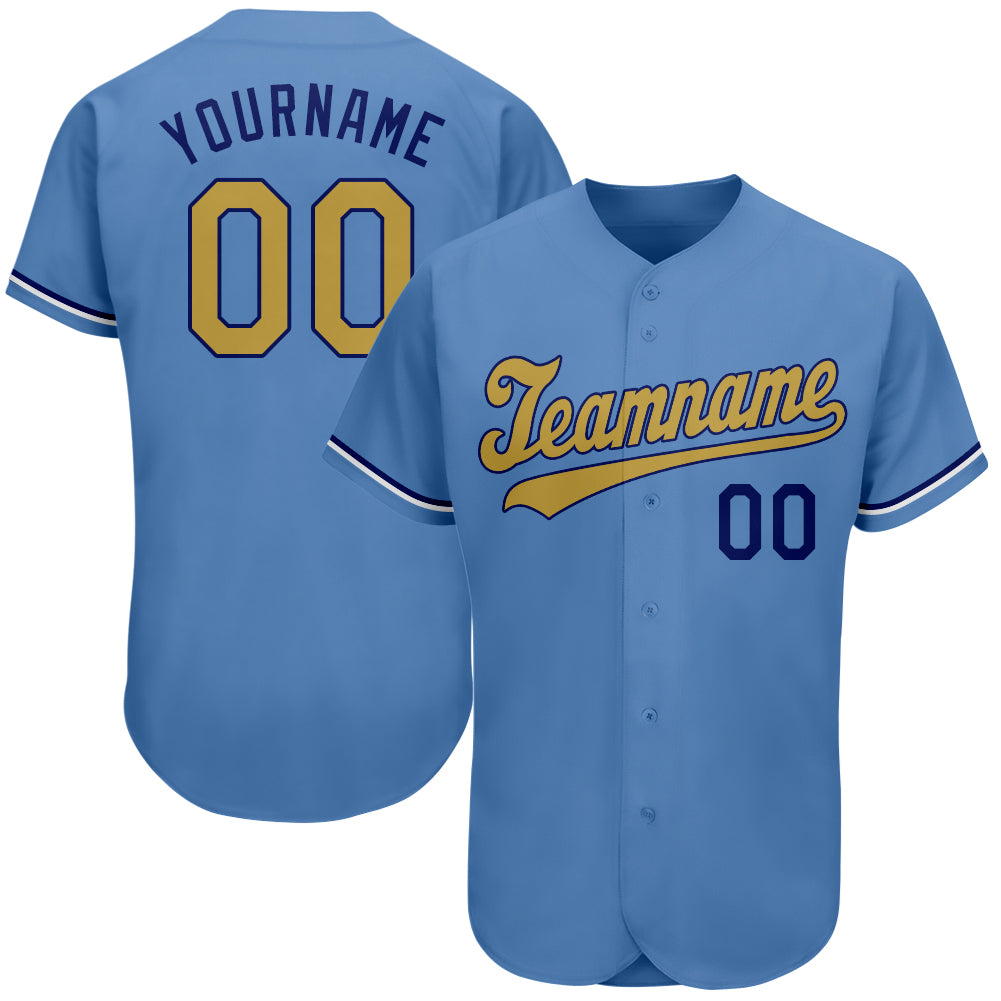 Custom White Old Gold-Royal Authentic Baseball Jersey