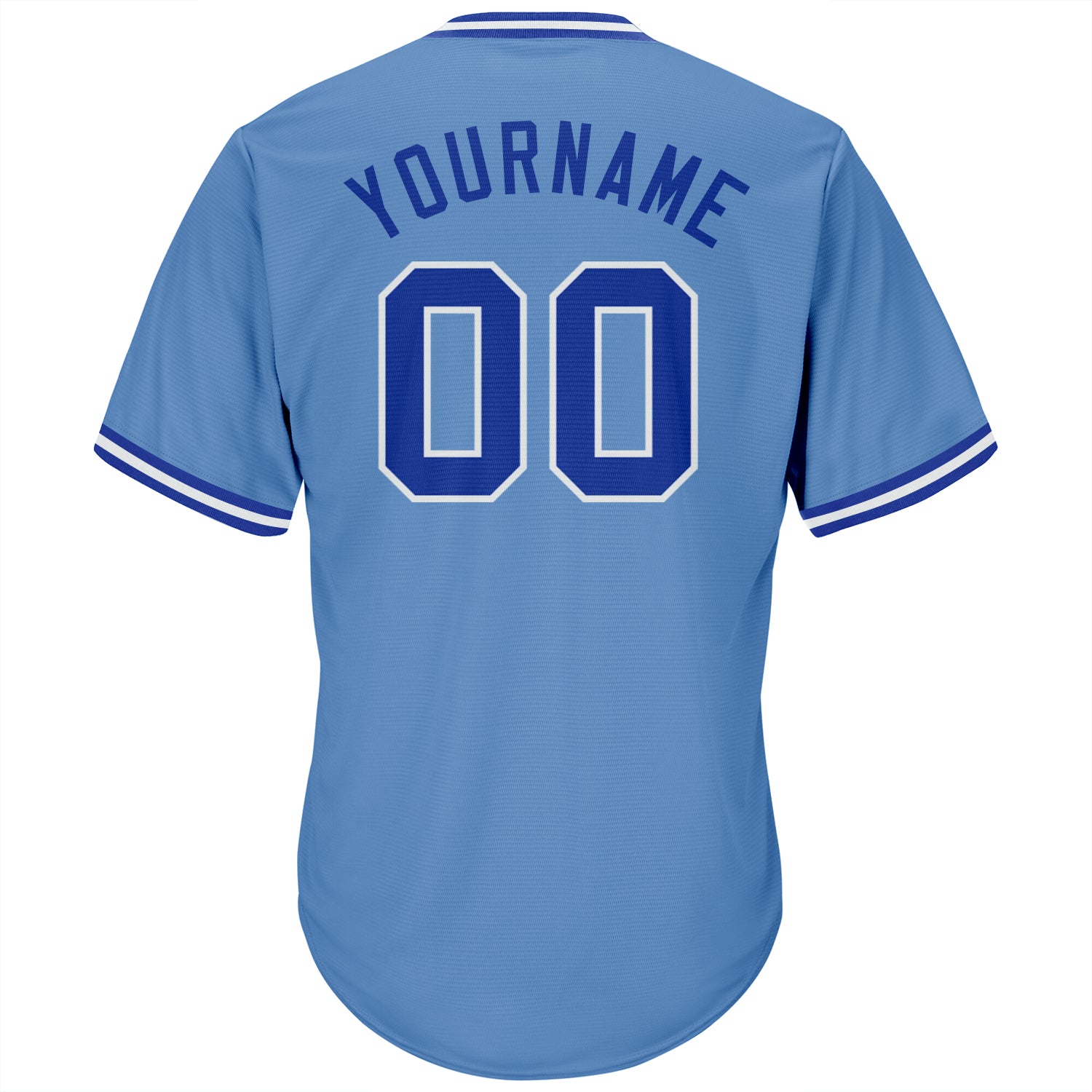 Custom Light Blue Royal-White Authentic Throwback Rib-Knit Baseball Jersey Shirt