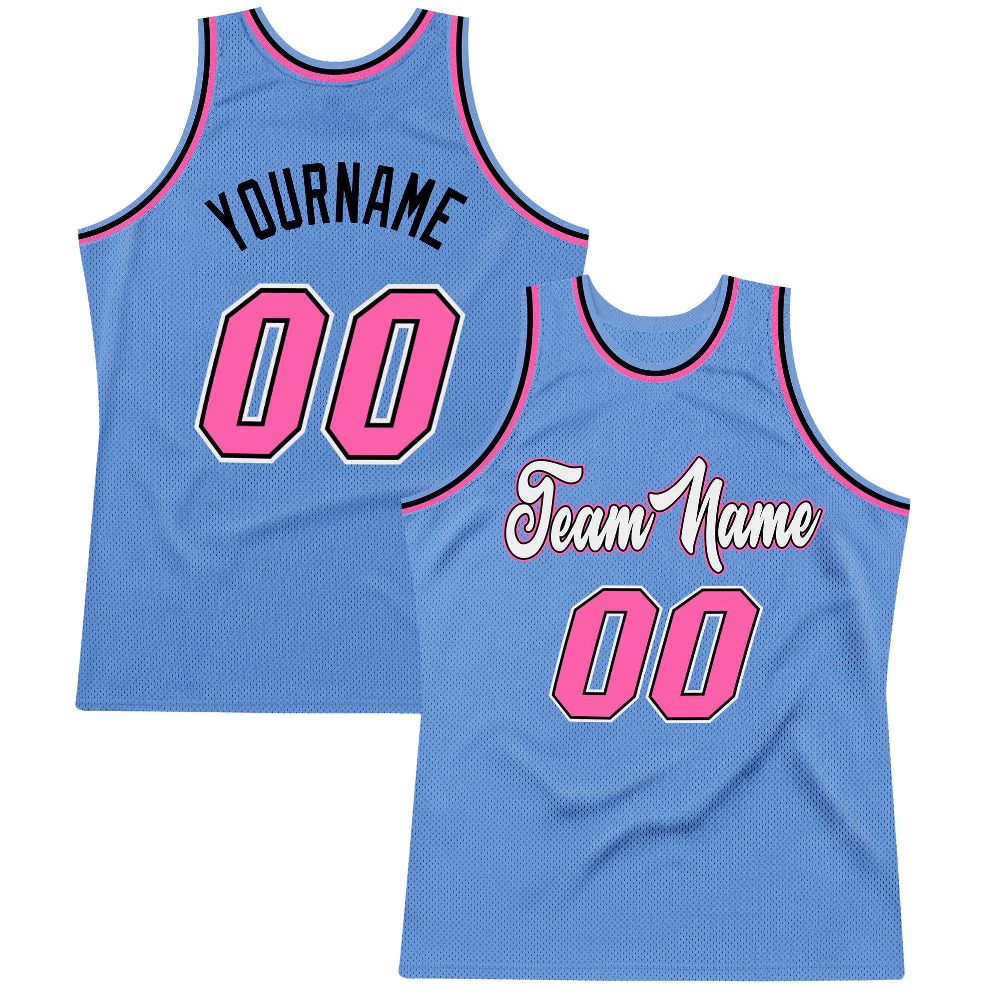 Custom Team Blue Basketball Authentic Black Throwback Jersey Black