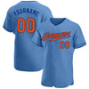 Custom Light Blue Orange-Royal Authentic Baseball Jersey