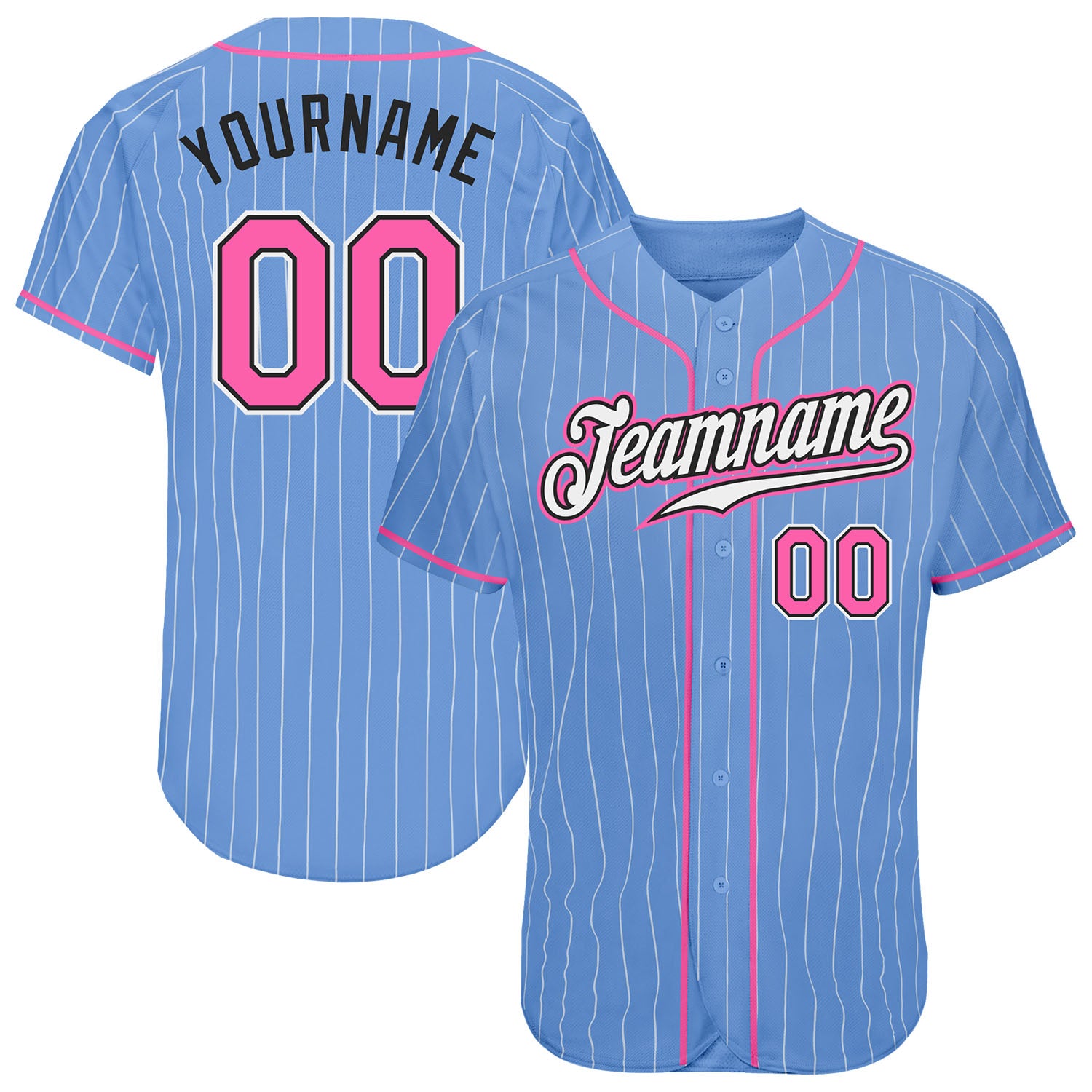 Custom Name Floral Pink Pinstripe White-Pink Split Fashion Baseball Jerseys  Shirt - Freedomdesign