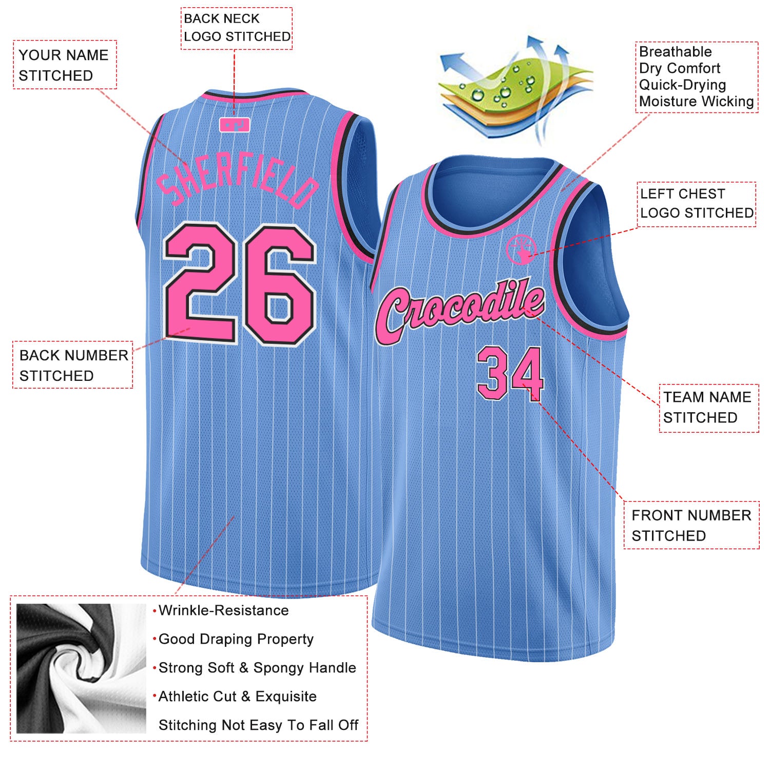 FANSIDEA Custom White Pink-Light Blue Authentic Throwback Basketball Shorts Men's Size:XL