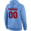 Custom Stitched Light Blue Red-Navy Sports Pullover Sweatshirt Hoodie