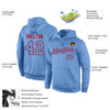 Custom Stitched Light Blue Light Blue-Red Sports Pullover Sweatshirt Hoodie