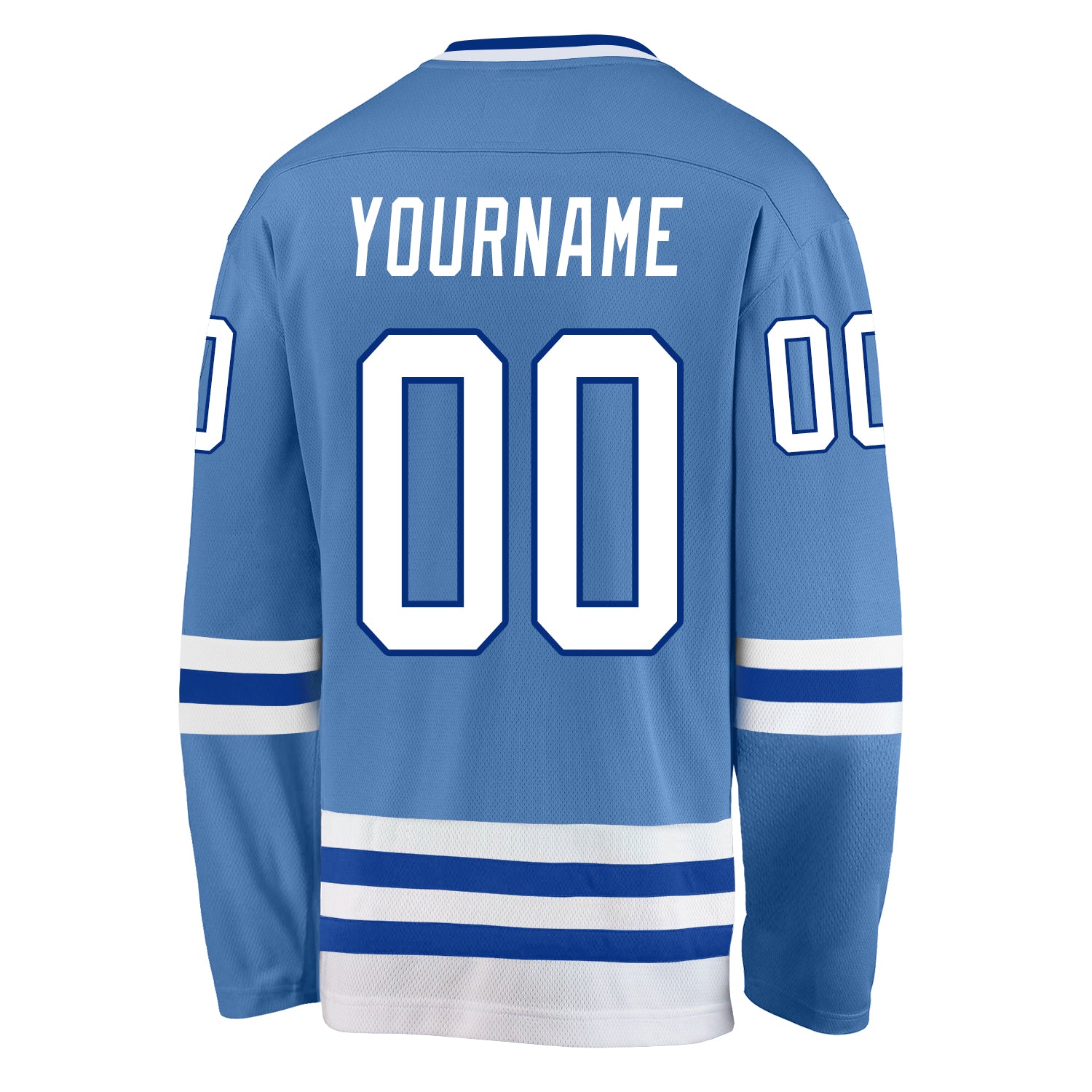 Custom Light Blue White-Royal Hockey Jersey