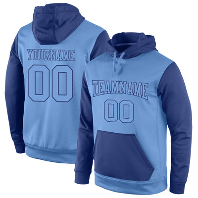 Custom Stitched Light Blue Light Blue-Royal Sports Pullover Sweatshirt Hoodie