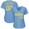 Custom Light Blue Gold-White Authentic Drift Fashion Baseball Jersey