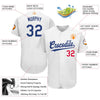 Custom White Royal-Red Baseball Jersey