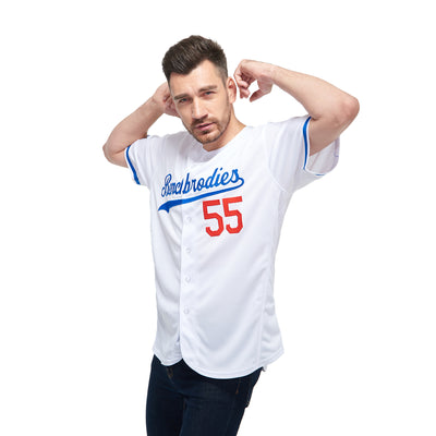 Custom White Royal-Red Baseball Jersey