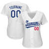 Custom White Royal-Red Baseball Jersey