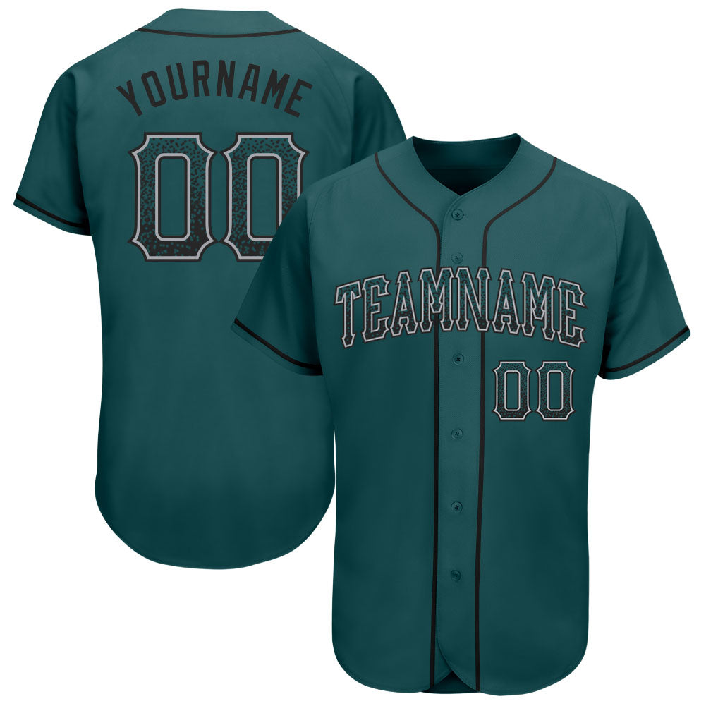 Custom Two Tone Baseball Jersey Green Cream-Black Authentic - FansIdea