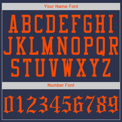 Custom Navy Orange Authentic Baseball Jersey