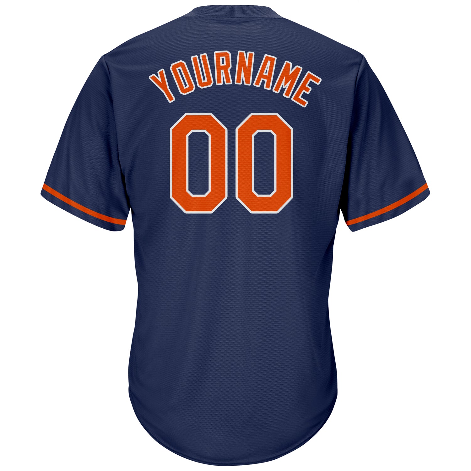 Custom Navy Orange-White Authentic Throwback Rib-Knit Baseball Jersey Shirt