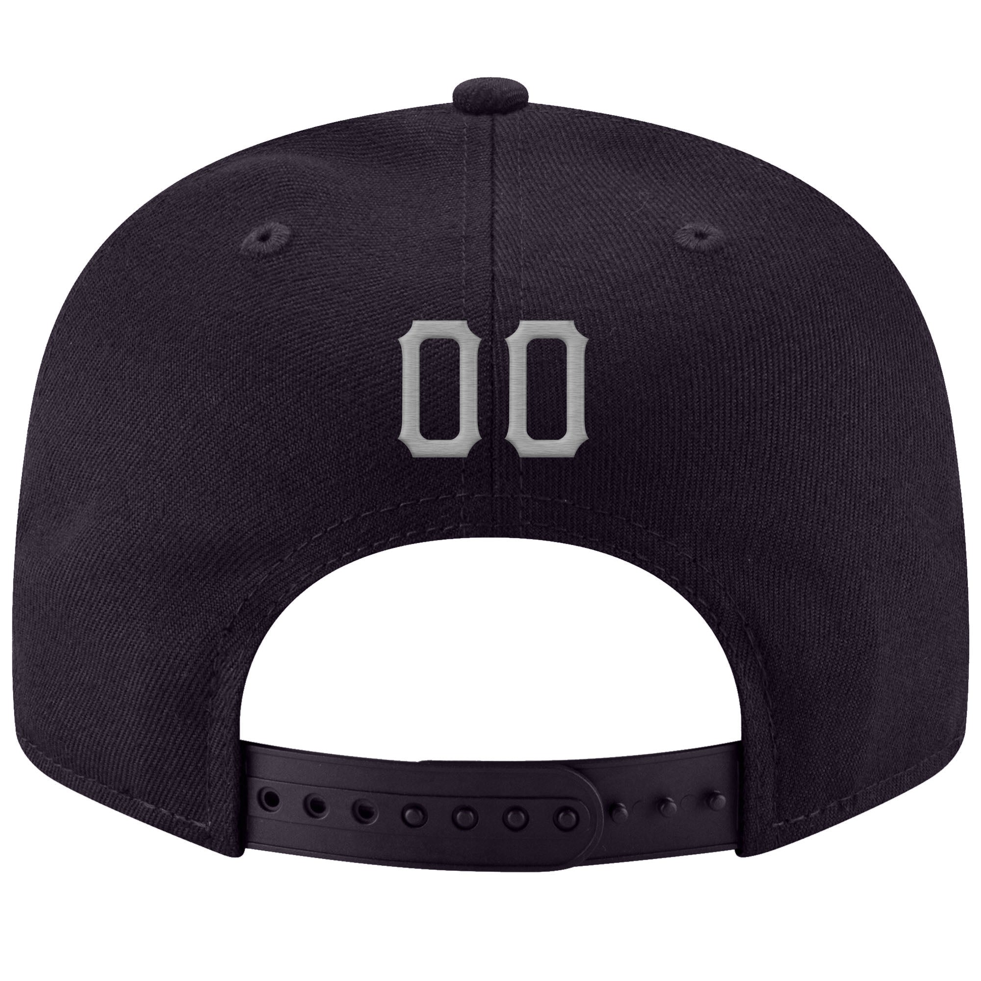 Custom Navy Gray-White Stitched Adjustable Snapback Hat